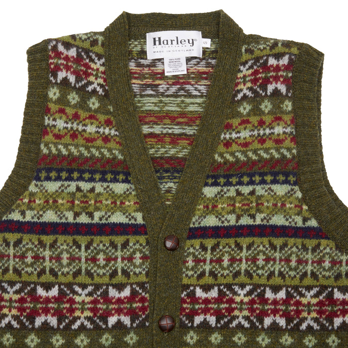 Harley Fair Isle Waistcoat in Scots Pine