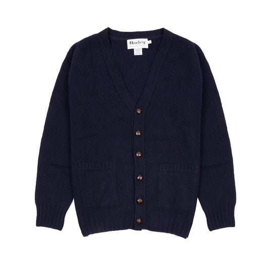 Classic medium-weight cardigan in beautiful soft 100% lambswool spun by Todd & Duncan in Fife and knitted in Peterhead, Scotland.  Made in Scotland.