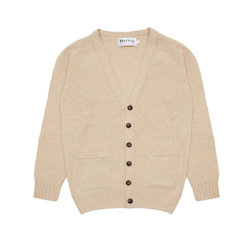 Harley Lambswool Cardigan in Oatmeal