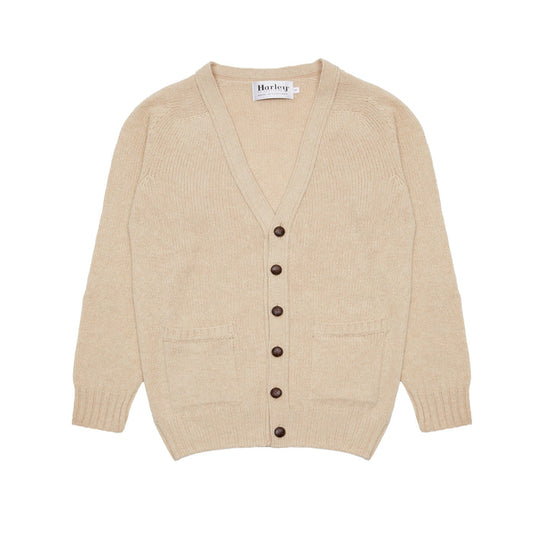Harley Lambswool Cardigan in Oatmeal