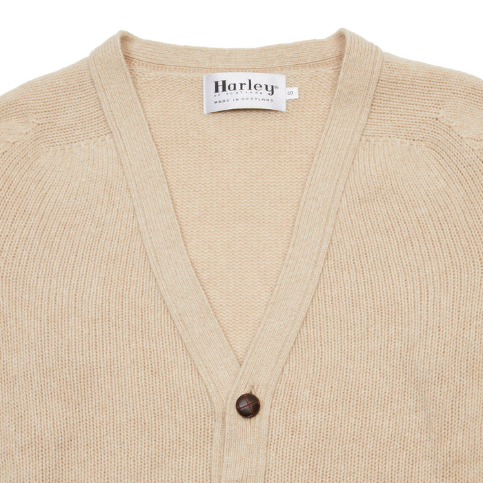 Harley Lambswool Cardigan in Oatmeal
