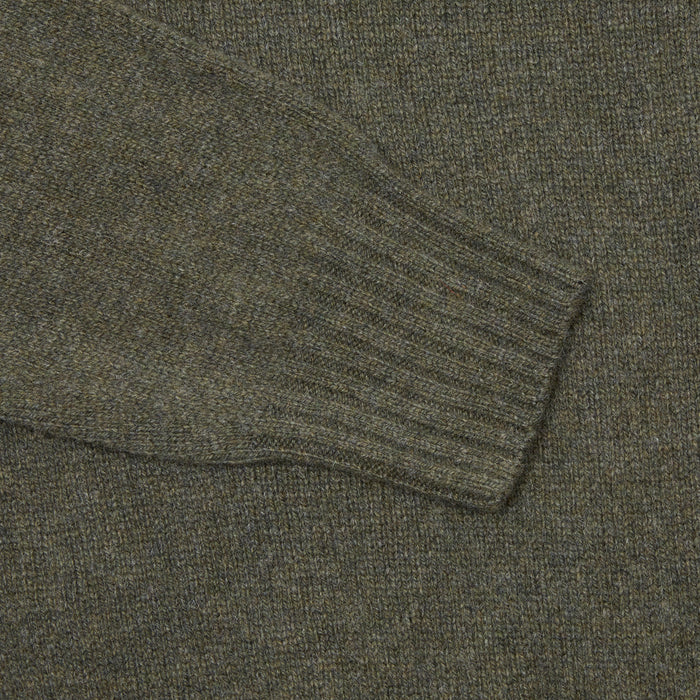 Harley Lambswool Knit Polo Jumper in Loden