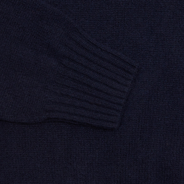 Harley Lambswool Knit Polo Jumper in Nero Navy 2