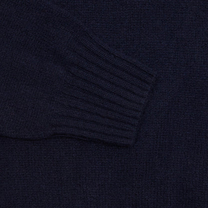 Harley Lambswool Knit Polo Jumper in Nero Navy 2
