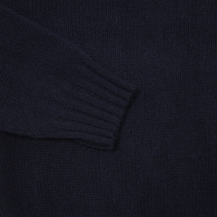 Harley Roll-Neck Geelong Lambswool Jumper in Navy
