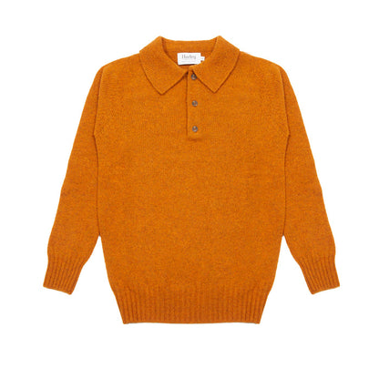 Harley Supersoft Knit Polo Jumper in Amber