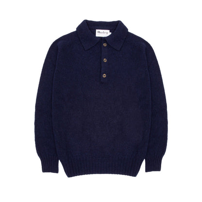 Harley Supersoft Knit Polo Jumper in Navy