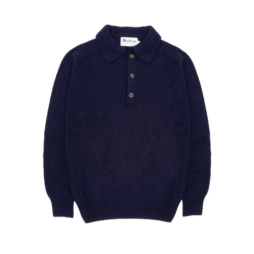 Harley Supersoft Knit Polo Jumper in Navy
