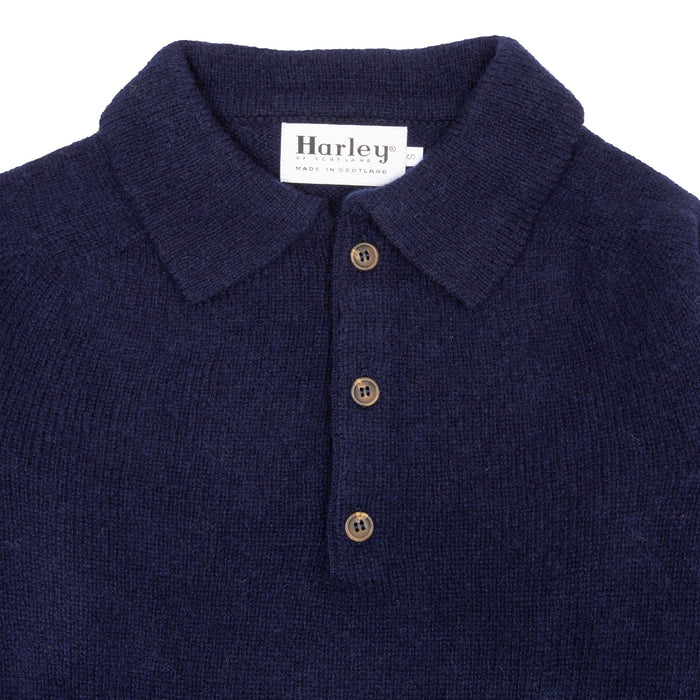Harley Supersoft Knit Polo Jumper in Navy