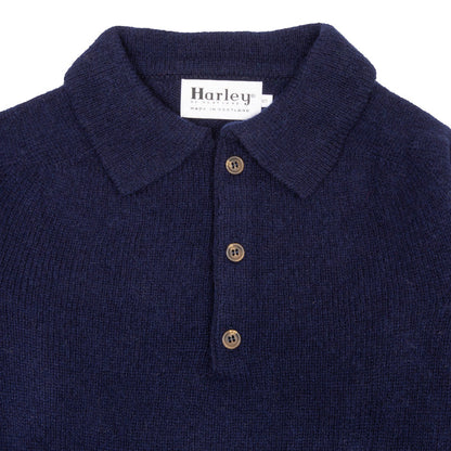 Harley Supersoft Knit Polo Jumper in Navy