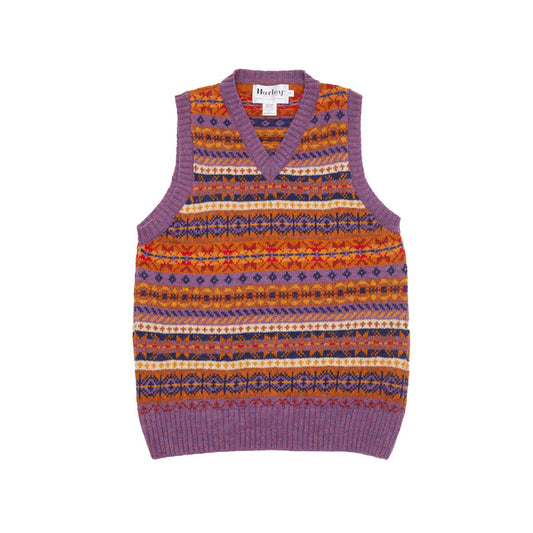 Harley V-neck Fair Isle Slipover in Calluna