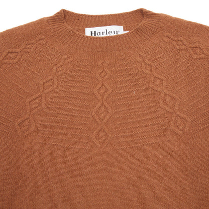 Harley Women's Lambswool Twist Yoke Jumper in Caramel