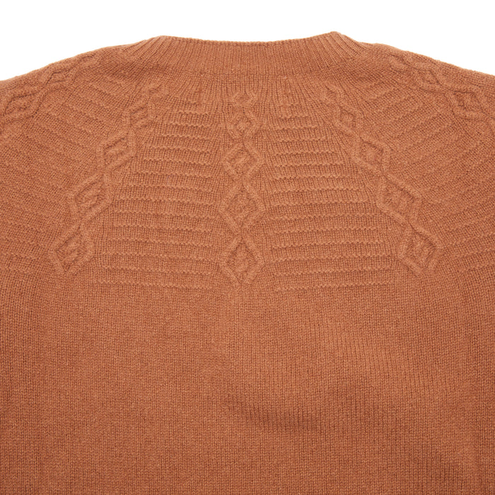 Harley Women's Lambswool Twist Yoke Jumper in Caramel