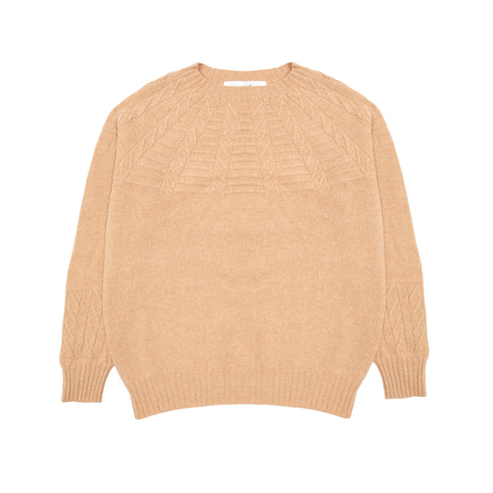 Harley Women's Lambswool Twist Yoke Jumper in Sandstorm