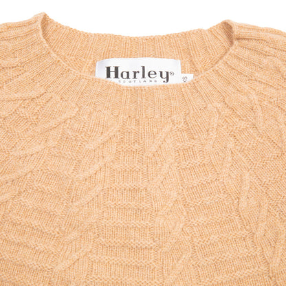 Harley Women's Lambswool Twist Yoke Jumper in Sandstorm