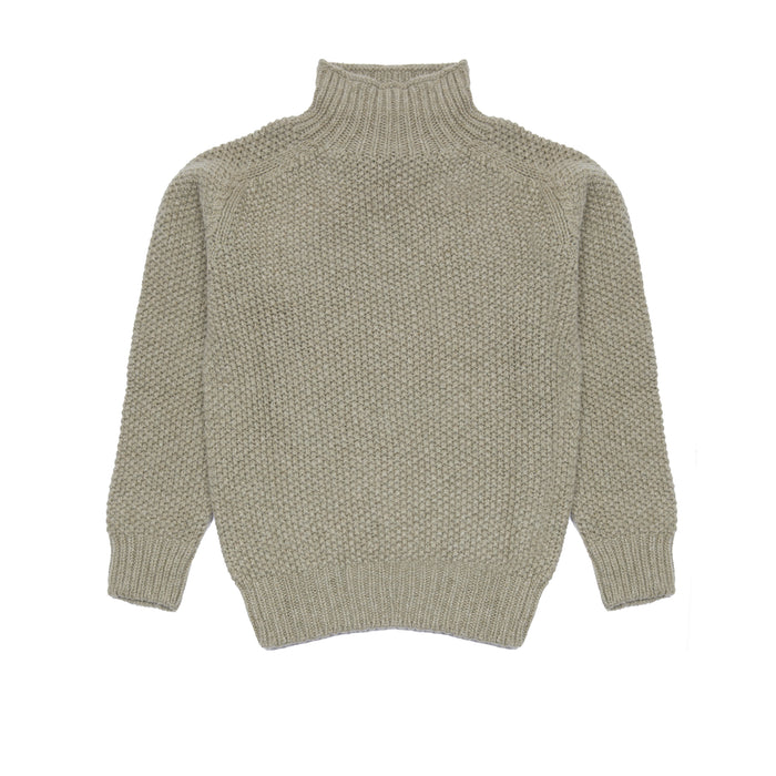 Harley Women's Moss Stitch High Neck Jumper in Greensand