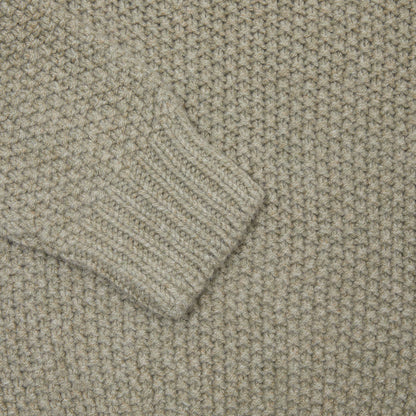 Harley Women's Moss Stitch High Neck Jumper in Greensand