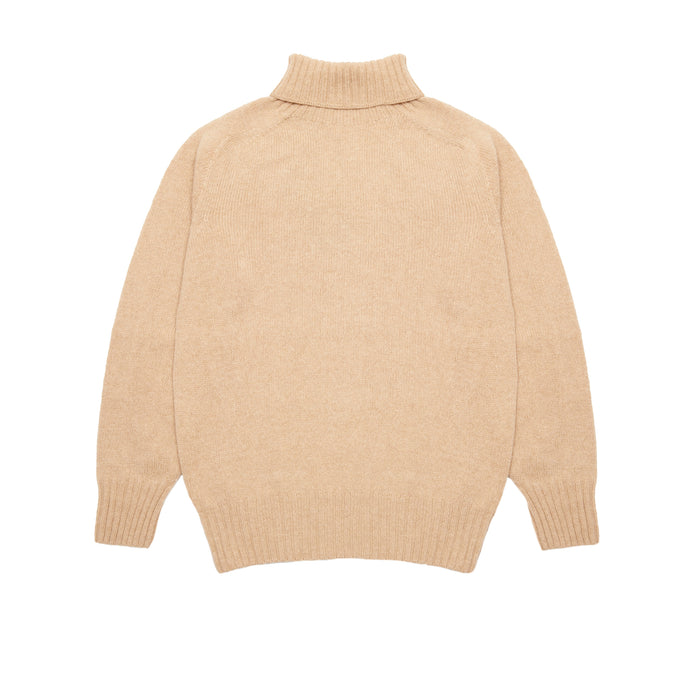 Harley Women's Superfine Lambswool Roll Neck Jumper in Sandstorm