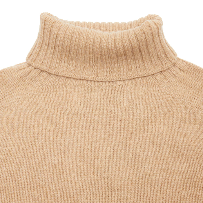 Harley Women's Superfine Lambswool Roll Neck Jumper in Sandstorm