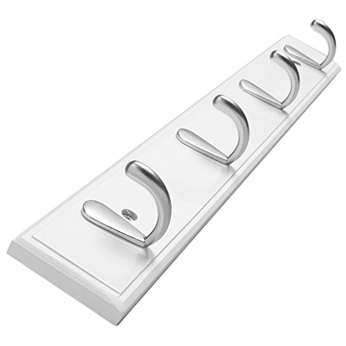 Home Coat Hook Hat Rack Wall Mount Towel Leash Backpack Hanging Hooks Hook Entryway Organization Wall Mount Storage Rack,White,4Hook