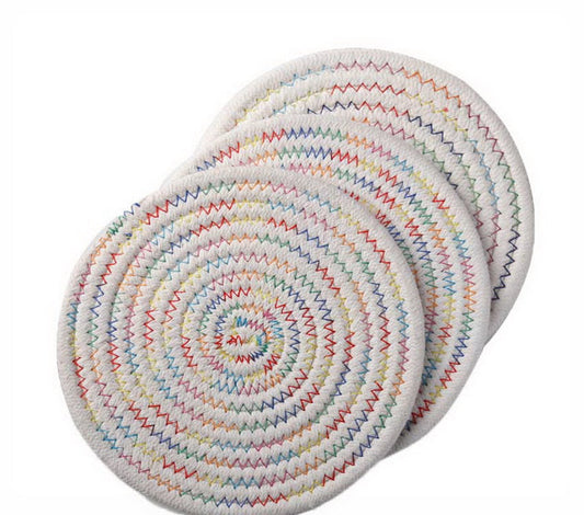 Insulation Mat Meal Mat Bowl Mat Anti-hot Pad Tableware Mat Braided 3 pieces(A)