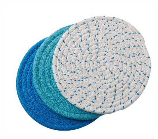 Insulation Mat Meal Mat Bowl Mat Anti-hot Pad Tableware Mat Braided 3 pieces(C)