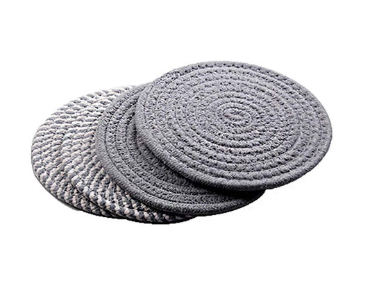 Insulation Mat Meal Mat Bowl Mat Anti-hot Pad Tableware Mat Braided 4 pieces(B)