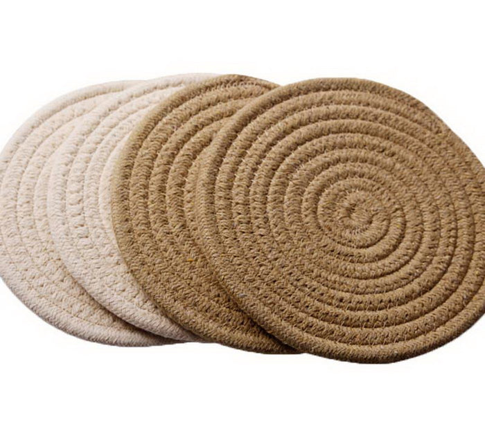 Insulation Mat Meal Mat Bowl Mat Anti-hot Pad Tableware Mat Braided 4 pieces(D)