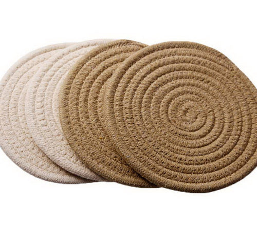 Insulation Mat Meal Mat Bowl Mat Anti-hot Pad Tableware Mat Braided 4 pieces(D)