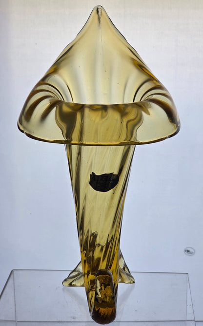 Jack in the pulpit Rossini amber glass vase Italy