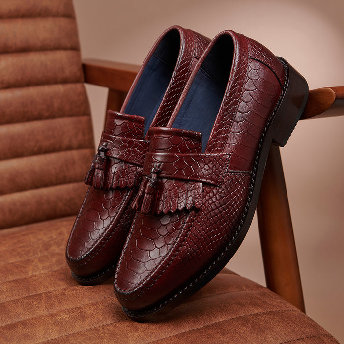 Kempton Shoe - Croc Oxblood
