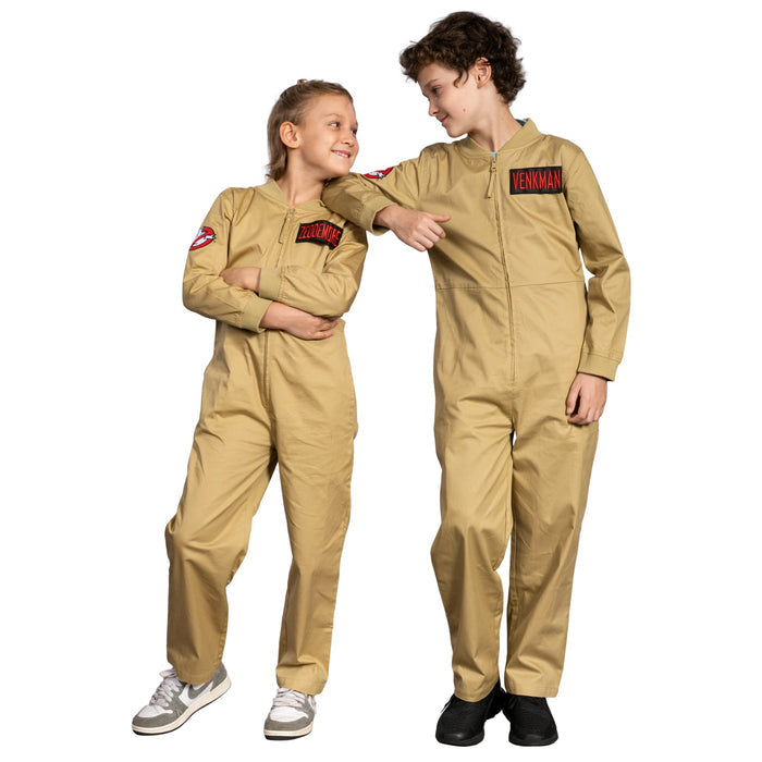 Kids Youth Ghostbusters Changeable Name Patches Halloween Cosplay Costume Jumpsuit - TVStoreOnline