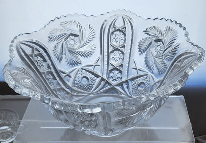 L E Smith Glass buzzstar punch bowl