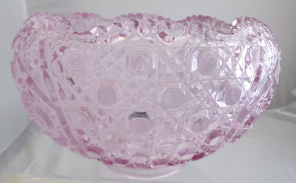 L E Smith Glass pink punch bowl Pick up only