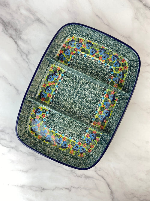 Large Three Part Unikat Divided Dish - Shape 394 - Pattern U4841