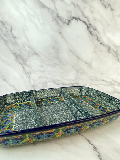 Large Three Part Unikat Divided Dish - Shape 394 - Pattern U4841