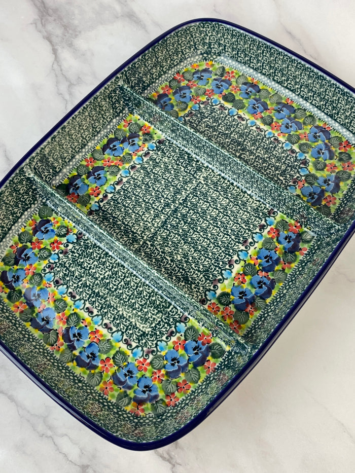 Large Three Part Unikat Divided Dish - Shape 394 - Pattern U4841