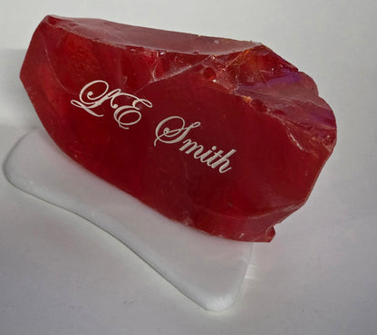 L.E SMITH glass cullet  paperweight