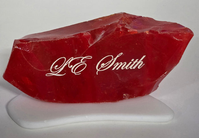 L.E SMITH glass cullet  paperweight
