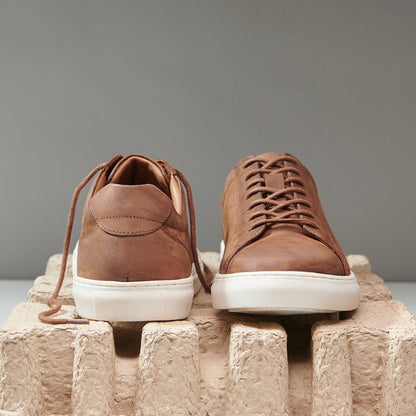 Leather Trainer - Brushed Havana