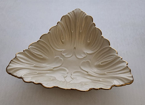 lenox triangle dish Made in usa Gold mark
