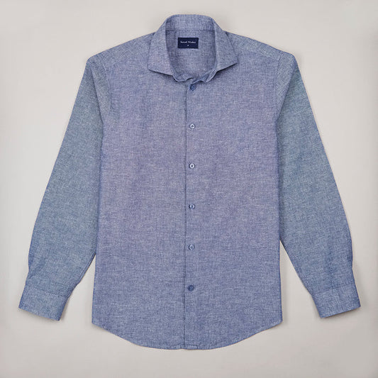 Linen Rich Shirt - Blue