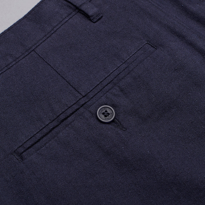 Linen Rich Trousers - Navy