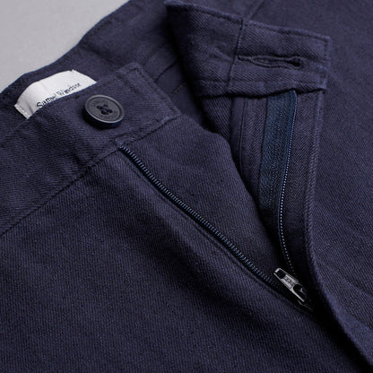 Linen Rich Trousers - Navy