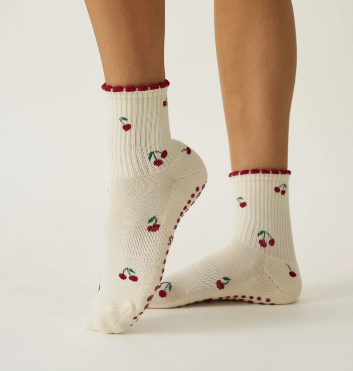 Little Cherry Petal Grip Sock