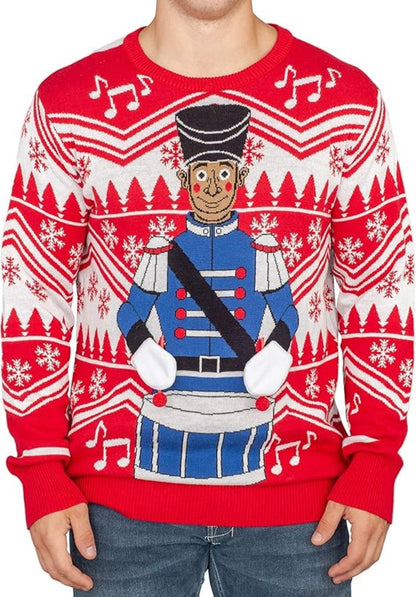 Little Drummer Flappy 3D Animated Adult Unisex Ugly Christmas Sweater - TVStoreOnline