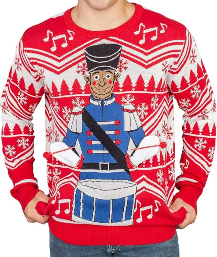 Little Drummer Flappy 3D Animated Adult Unisex Ugly Christmas Sweater - TVStoreOnline