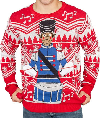 Little Drummer Flappy 3D Animated Adult Unisex Ugly Christmas Sweater - TVStoreOnline