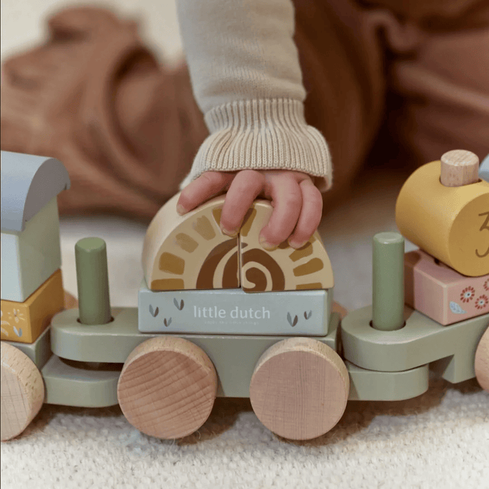 Little Dutch Safari Friends Wooden Block Train
