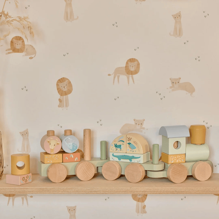 Little Dutch Safari Friends Wooden Block Train
